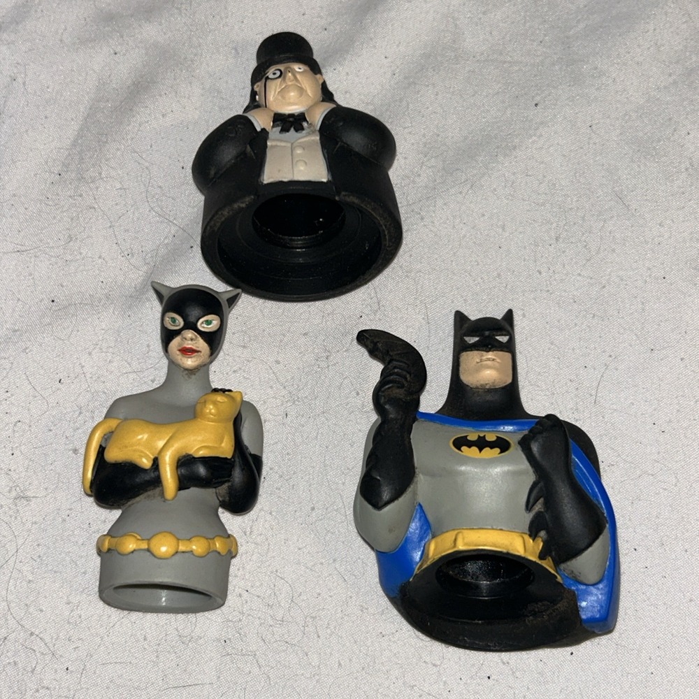 1993 Avon Batman the Animated Series Set (Shampoo Character Tops) Set‎ Of 3 F1